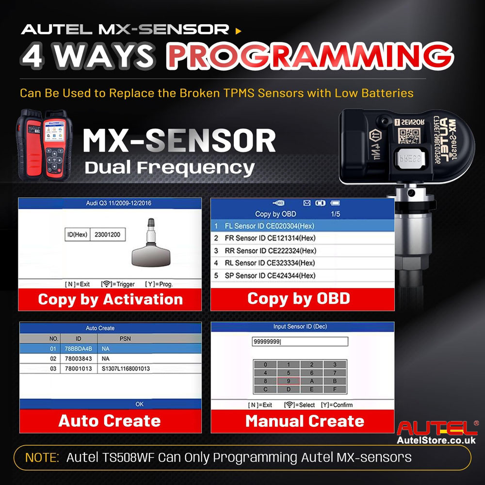 Autel TS508WF Plus 4pcs Autel MX-Sensor