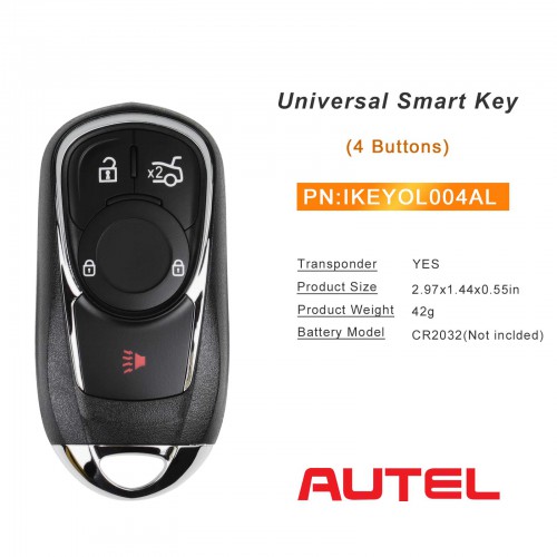 AUTEL MAXIIM IKEY Premium Style IKEYOL004AL Buick 4 Buttons Universal Smart Key (Lock/ Unlock/ Trunk/ Panic) 5pcs/lot