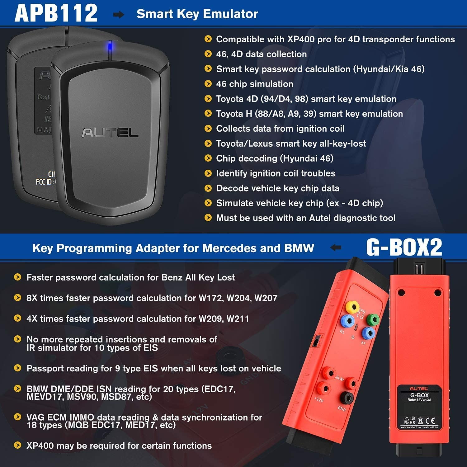 Autel IM608pro plus G-box2 and APB112