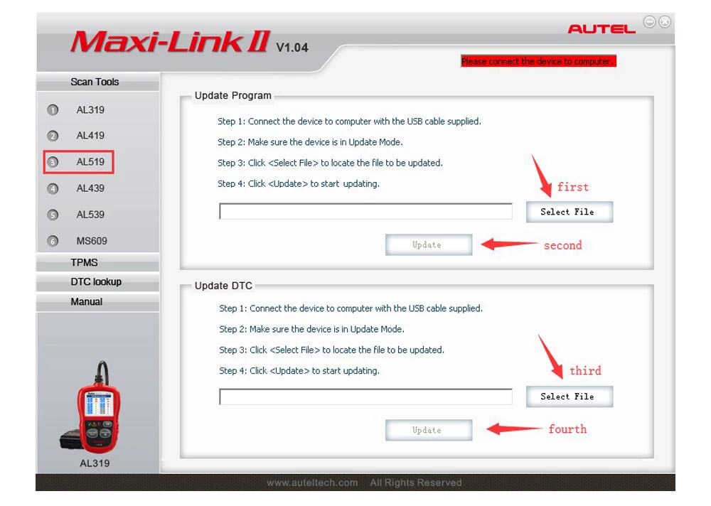 How to Change Language for Autel AutoLink AL519